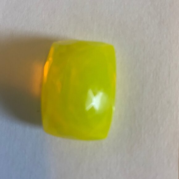 95 Ct Natural NEON Yellow Opal Flawless Cushion Certified Loose Gemstone 33x24mm - Picture 3 of 9